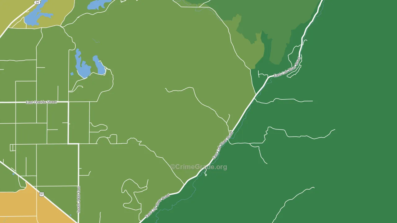 Mapleton, ID Map of Vehicle Theft Rates