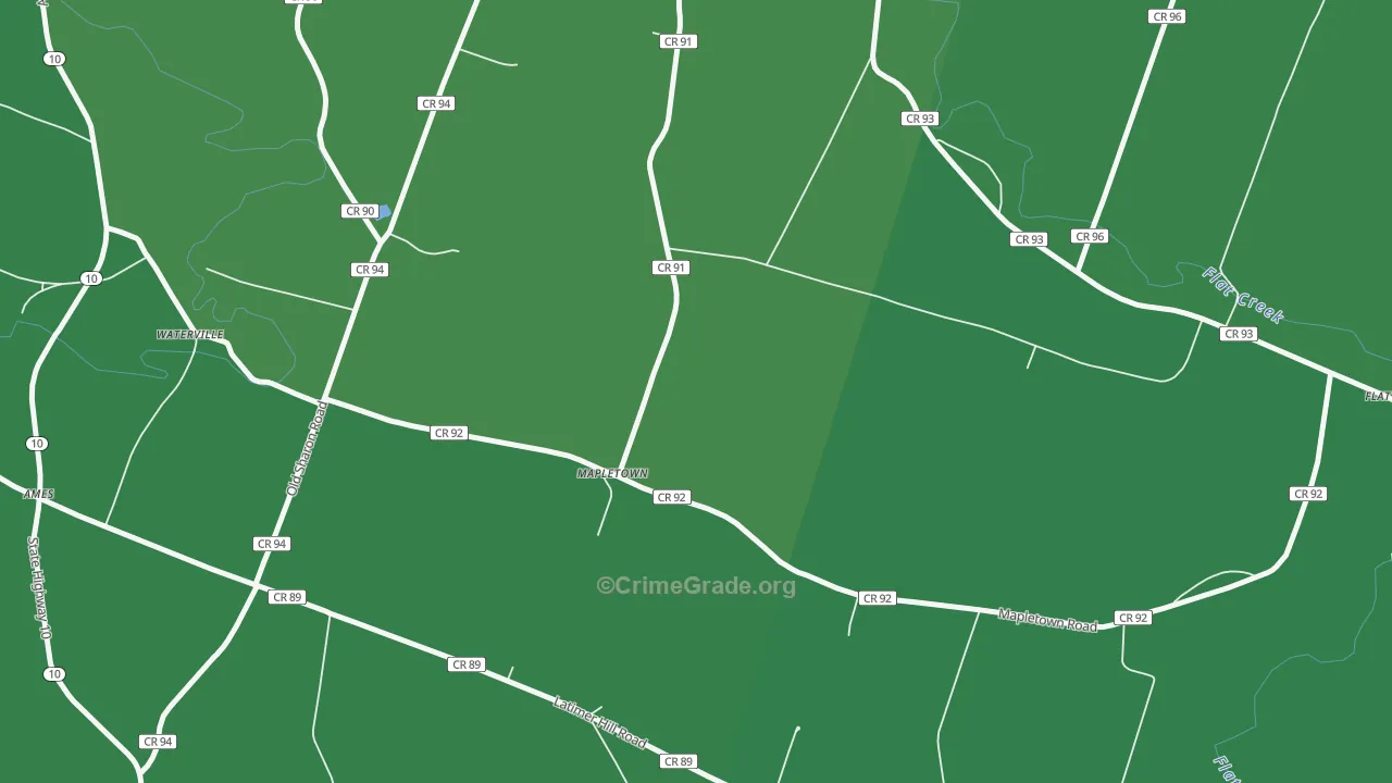 Mapletown, NY Map of Vehicle Theft Rates