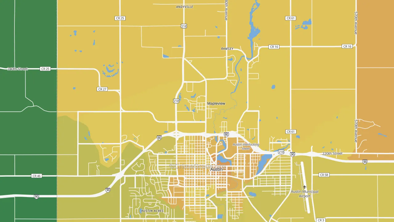 Mapleview, MN Map of Vehicle Theft Rates