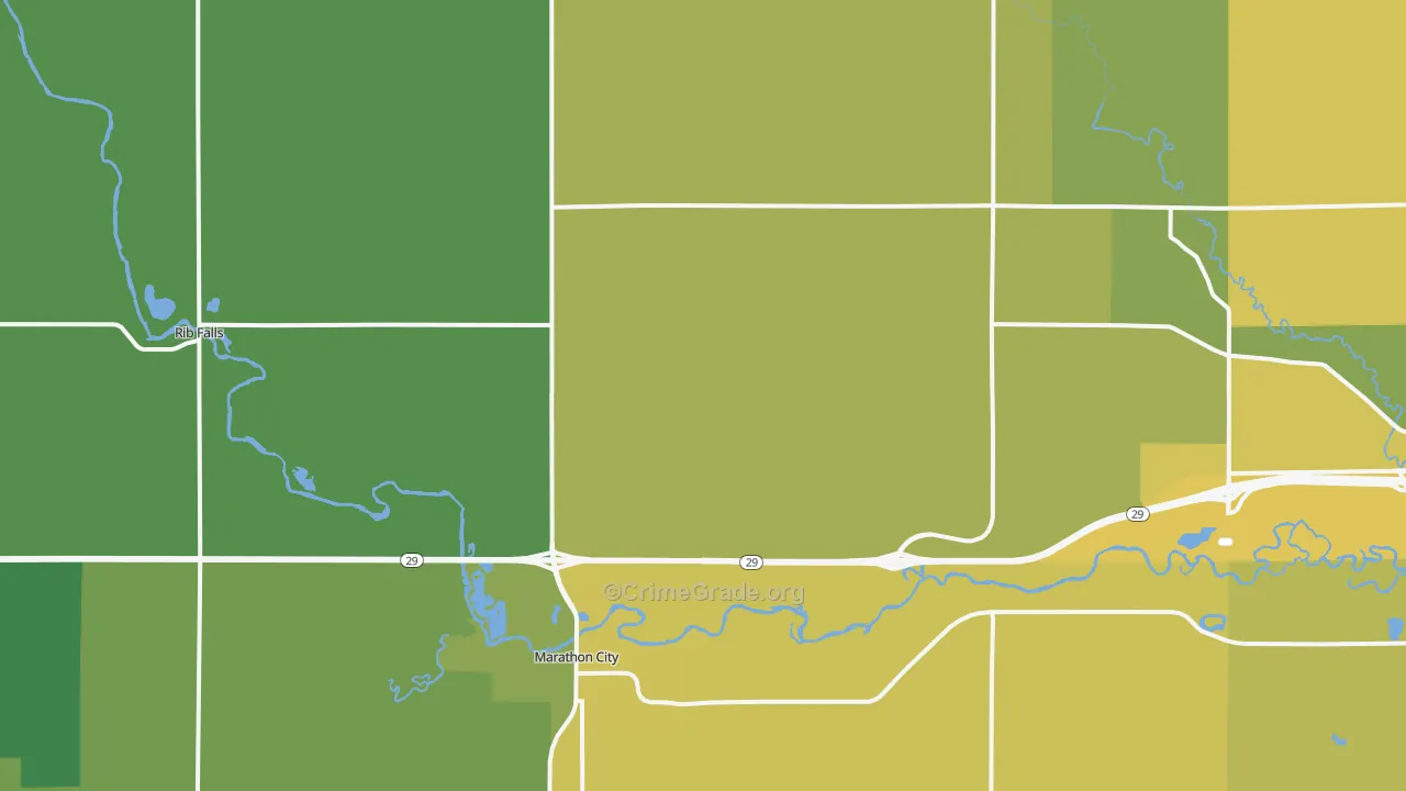 Marathon, WI Map of Vehicle Theft Rates