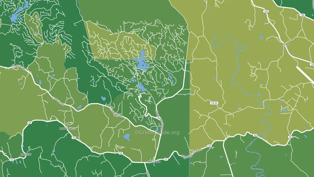 Marble Hill, GA Map of Vehicle Theft Rates
