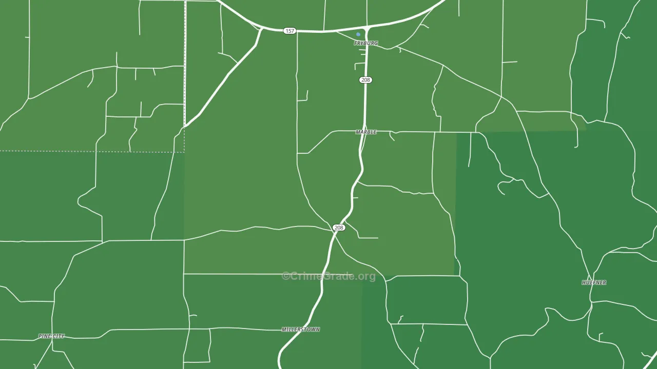Marble, PA Map of Vehicle Theft Rates
