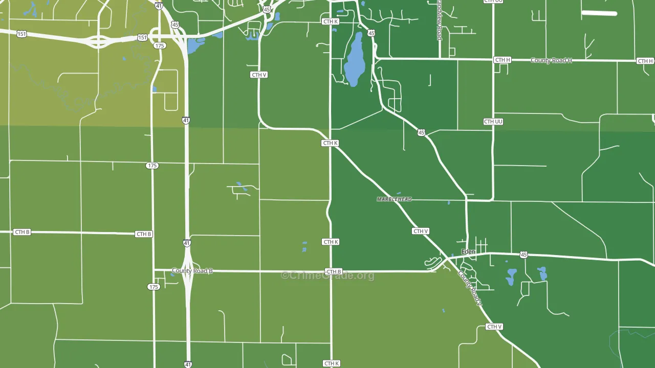 Marblehead, WI Map of Vehicle Theft Rates