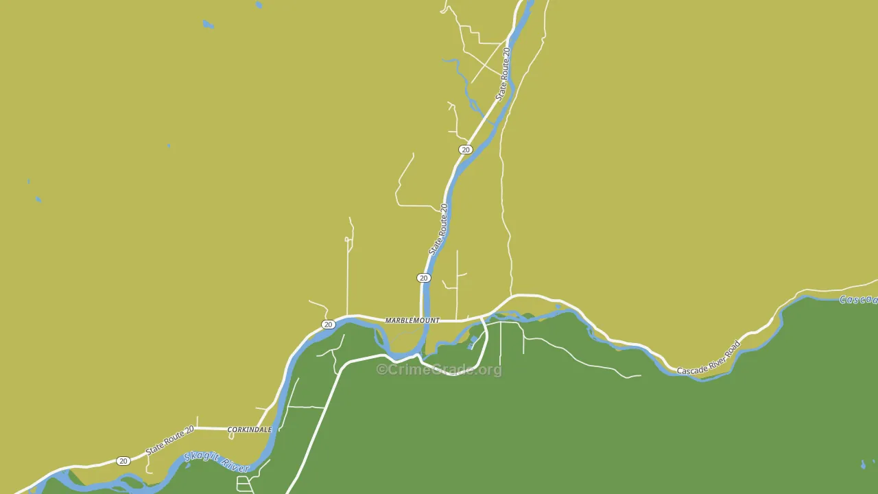 Marblemount, WA Map of Vehicle Theft Rates