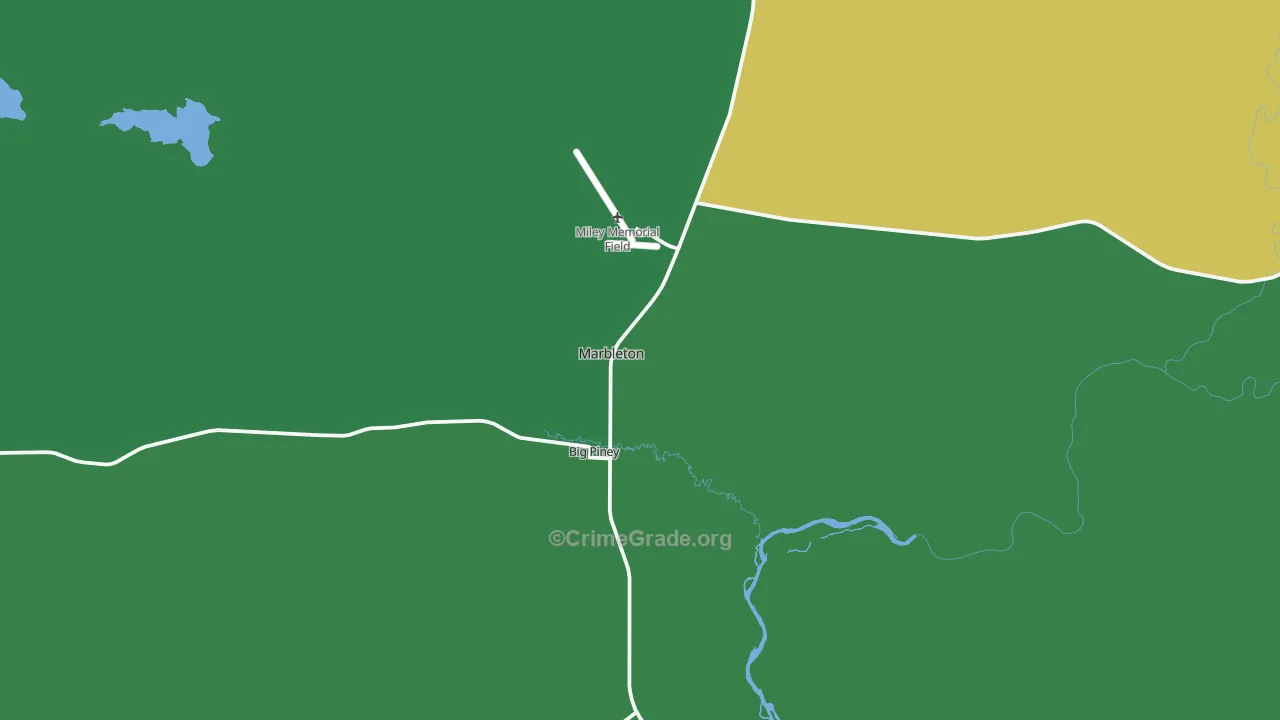 Marbleton, WY Map of Vehicle Theft Rates