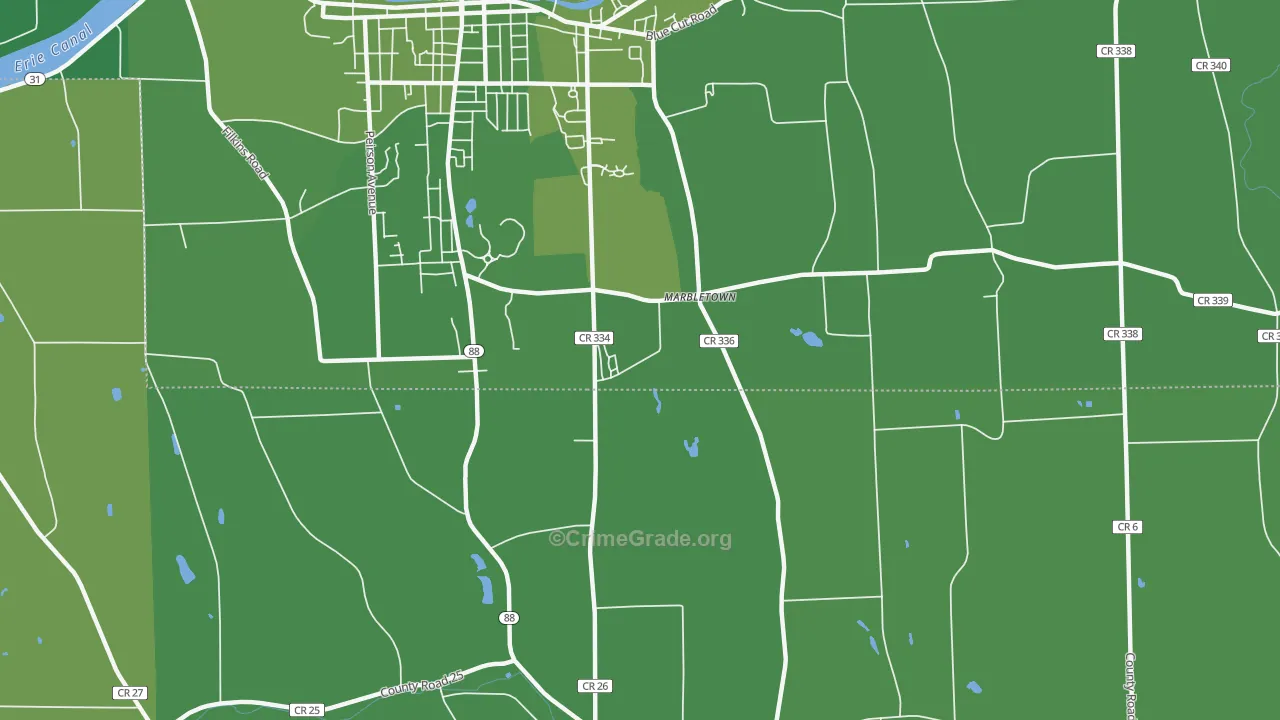 Marbletown, NY Map of Vehicle Theft Rates