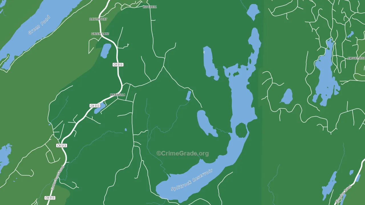 Marcella, NJ Map of Vehicle Theft Rates