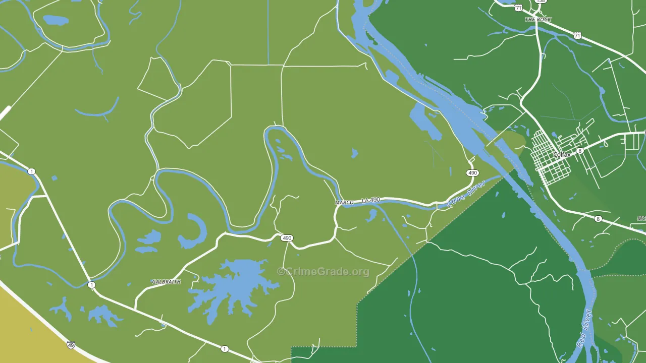 Marco, LA Map of Vehicle Theft Rates