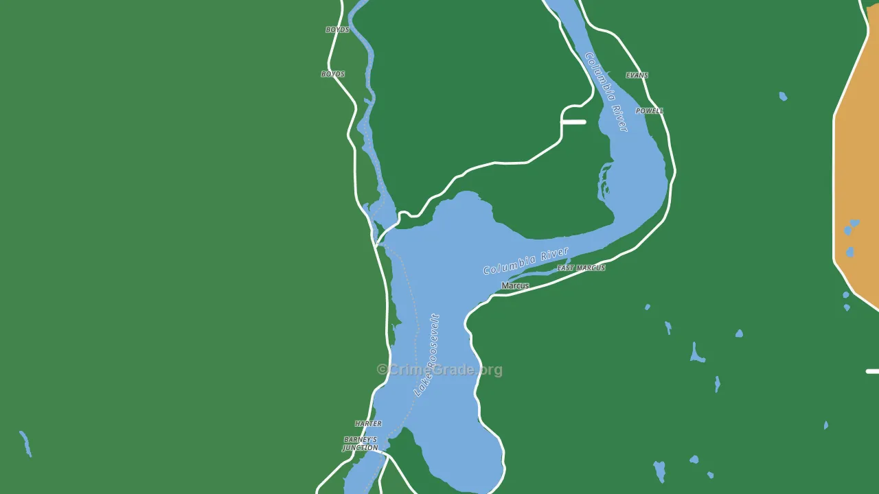 Marcus, WA Map of Vehicle Theft Rates