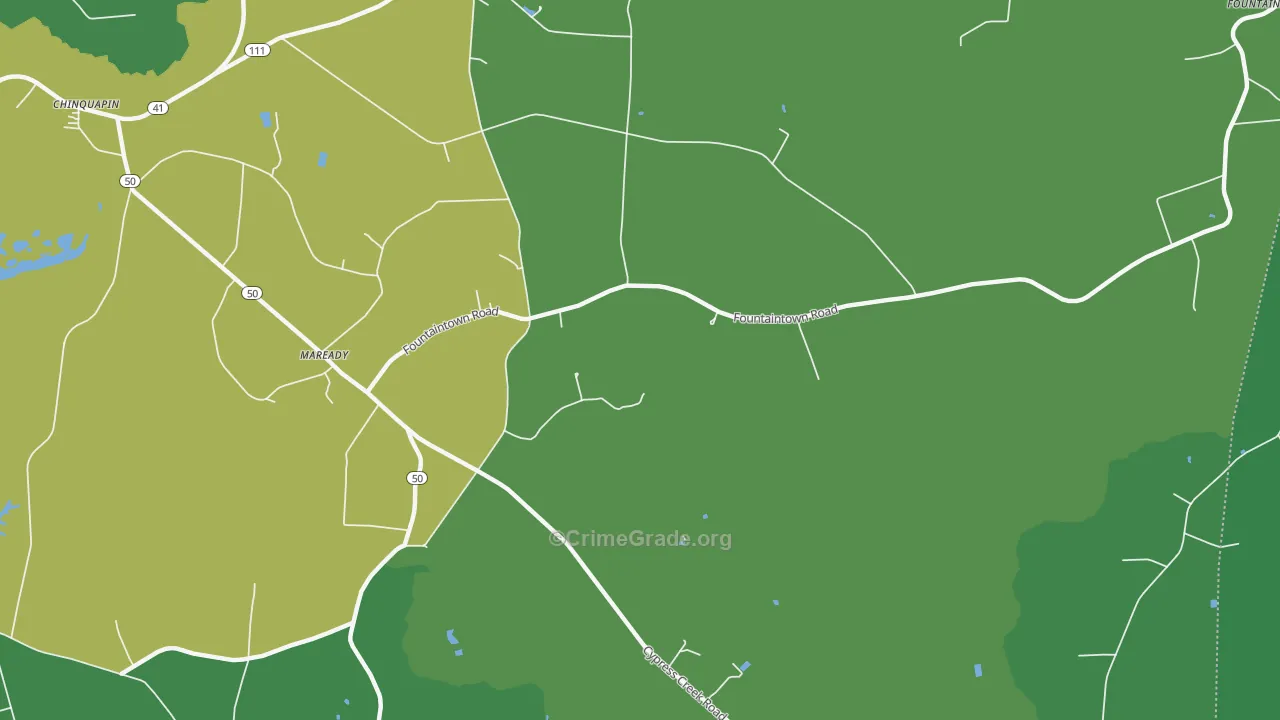 Maready, NC Map of Vehicle Theft Rates