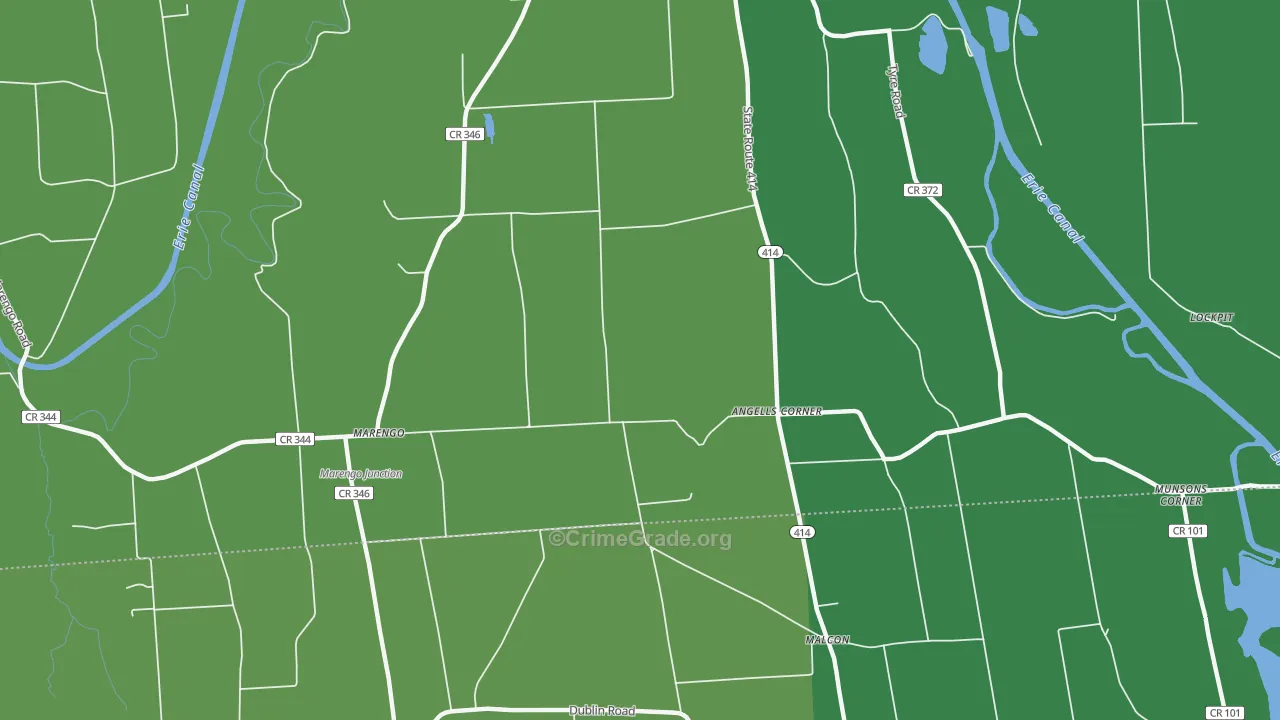 Marengo, NY Map of Vehicle Theft Rates