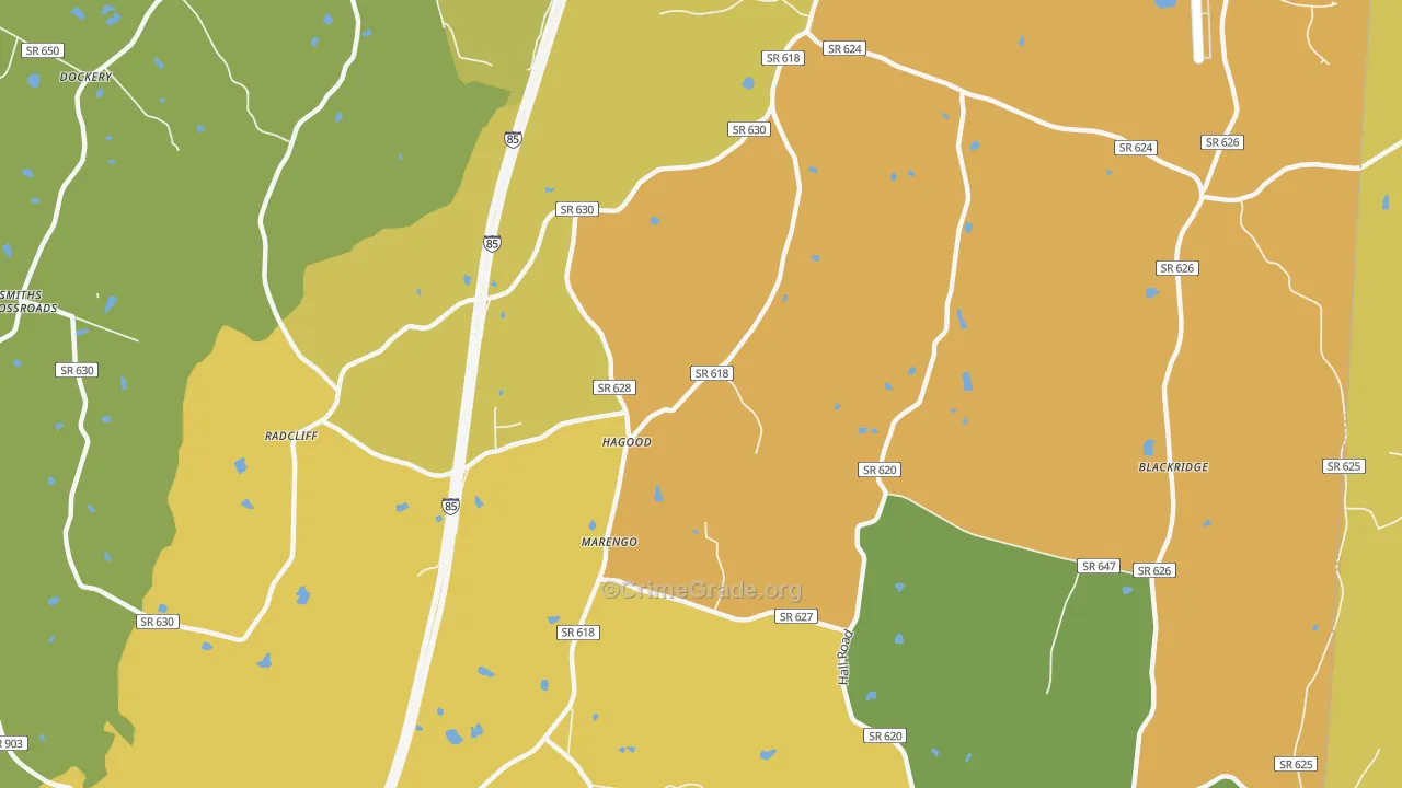 Marengo, VA Map of Vehicle Theft Rates