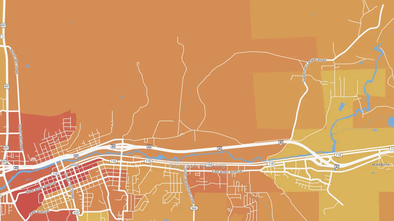 Mariano Lake, NM Map of Vehicle Theft Rates