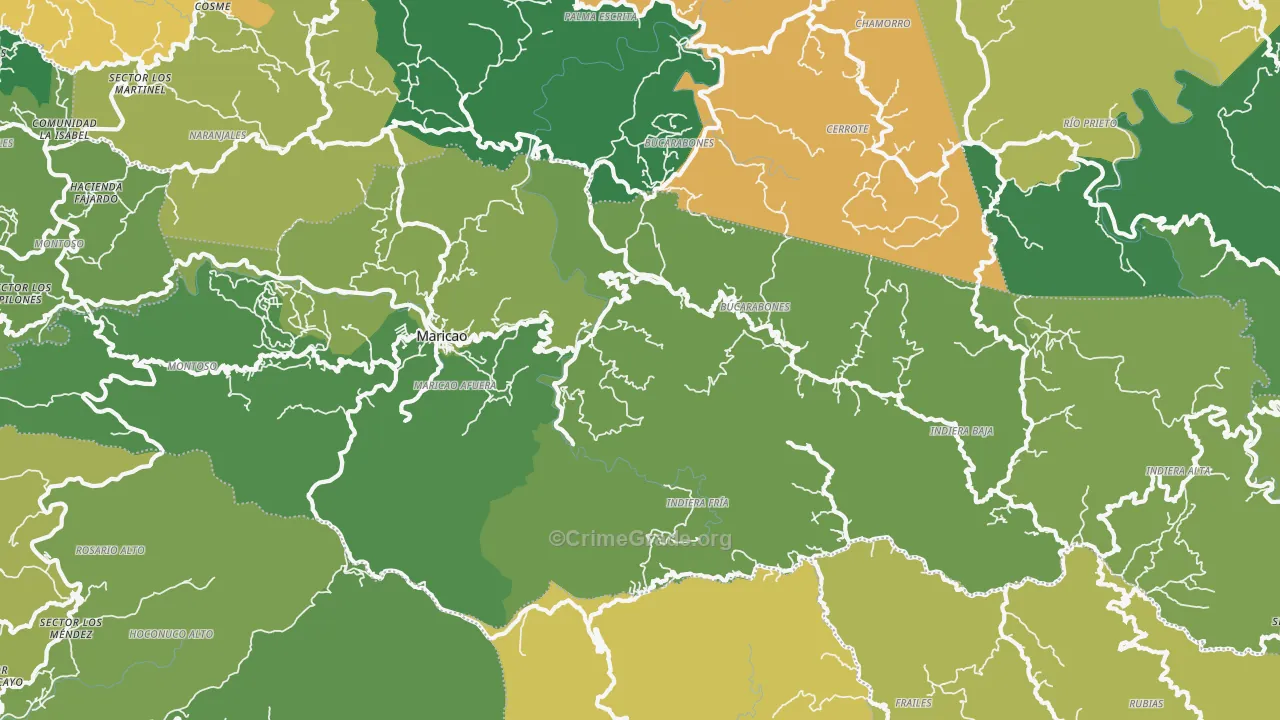 Maricao, PR Map of Vehicle Theft Rates