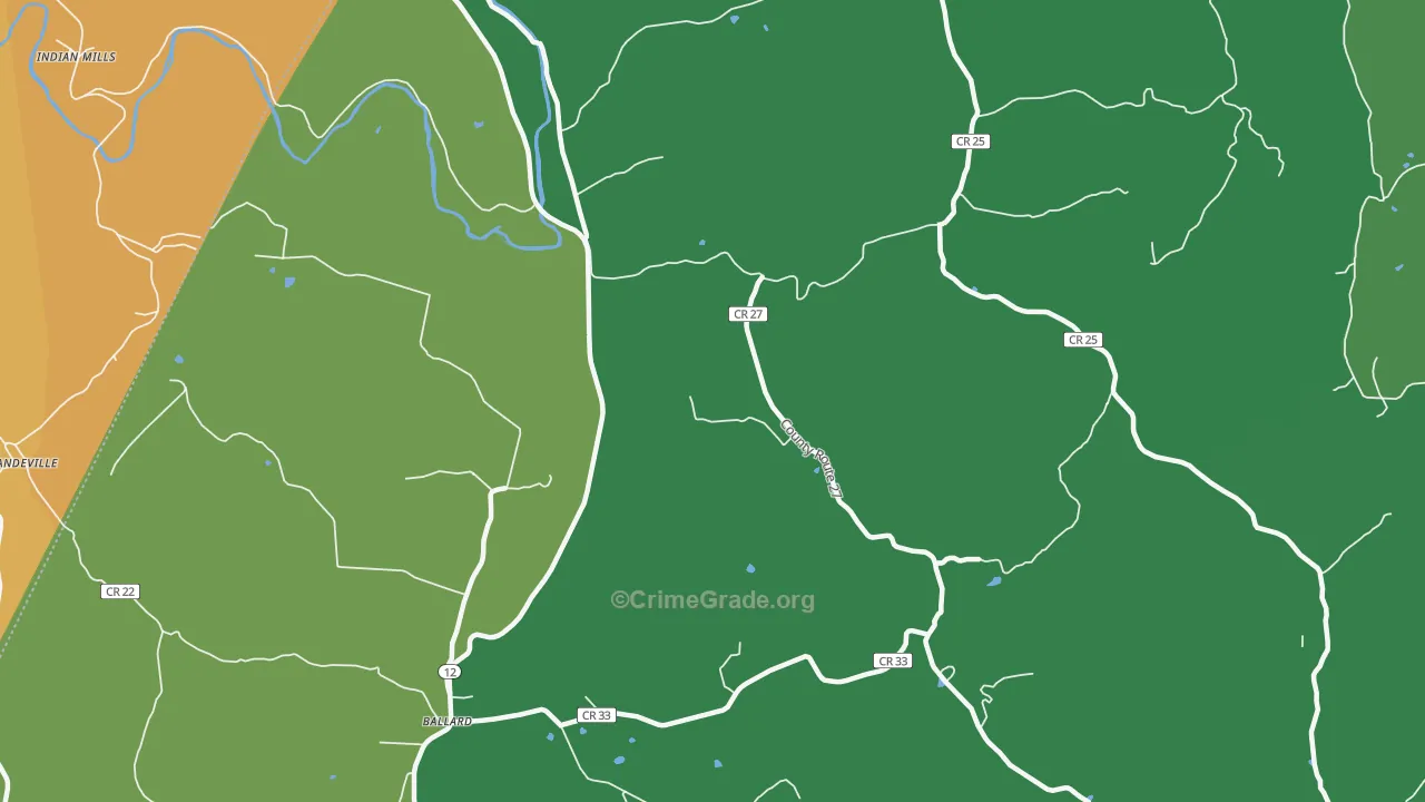 Marie, WV Map of Vehicle Theft Rates