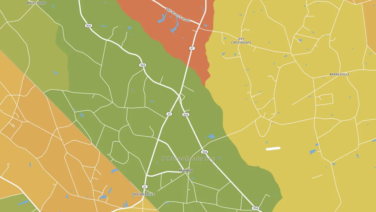 Marietta, NC Map of Vehicle Theft Rates