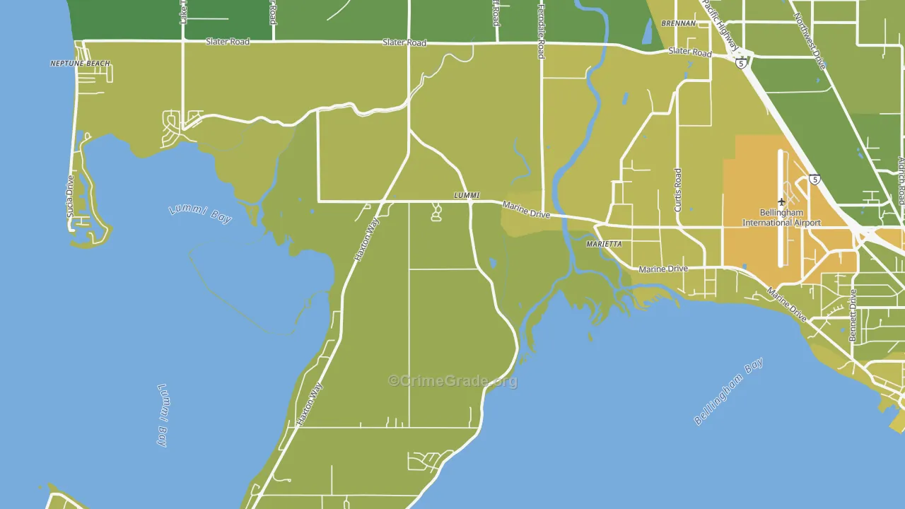 Marietta, WA Map of Vehicle Theft Rates