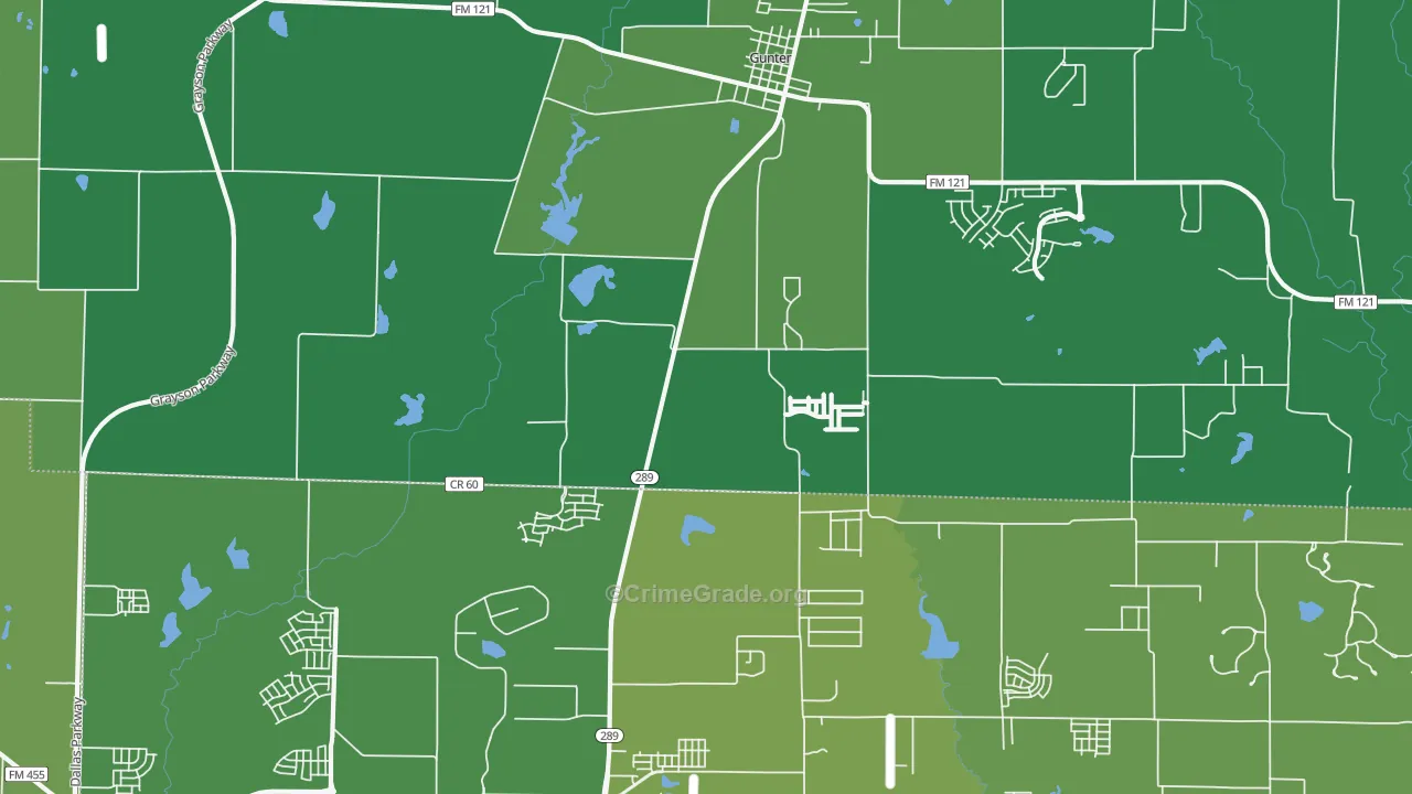 Marilee, TX Map of Vehicle Theft Rates