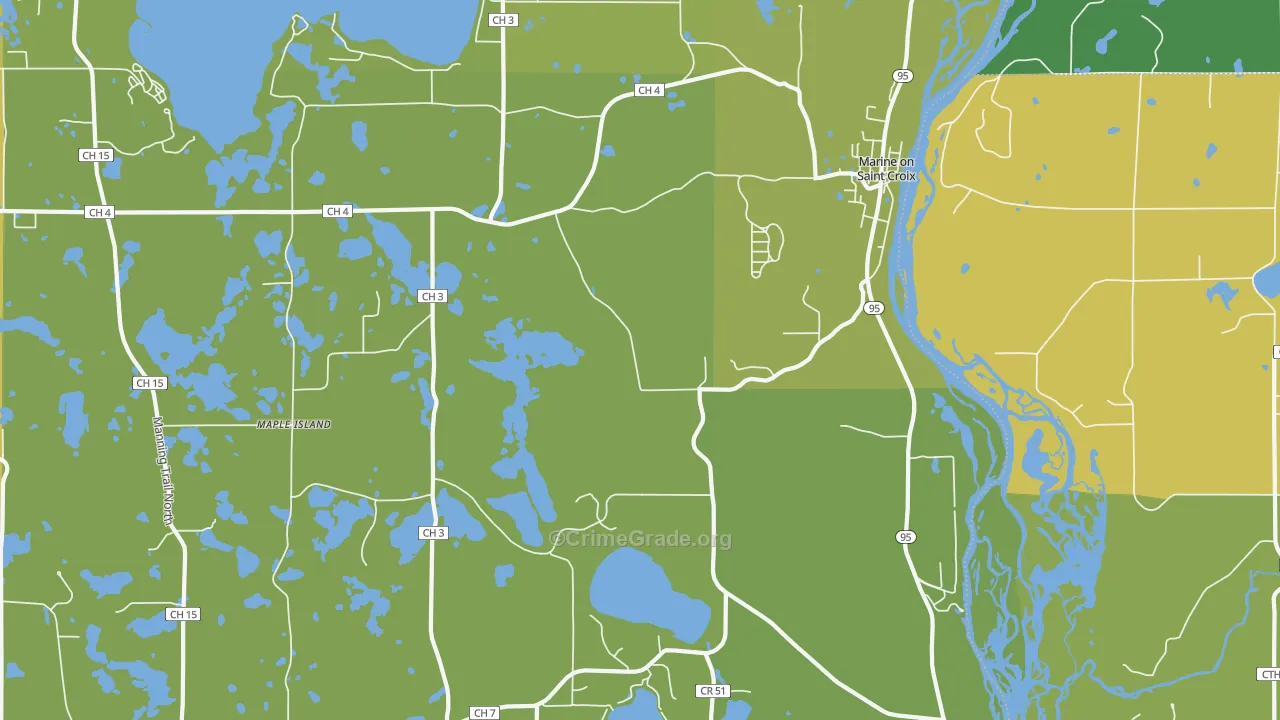 Marine On St. Croix, MN Map of Vehicle Theft Rates