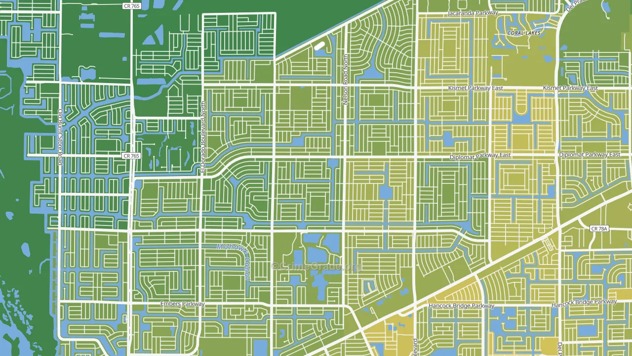 Mariner, Cape Coral, FL Map of Vehicle Theft Rates