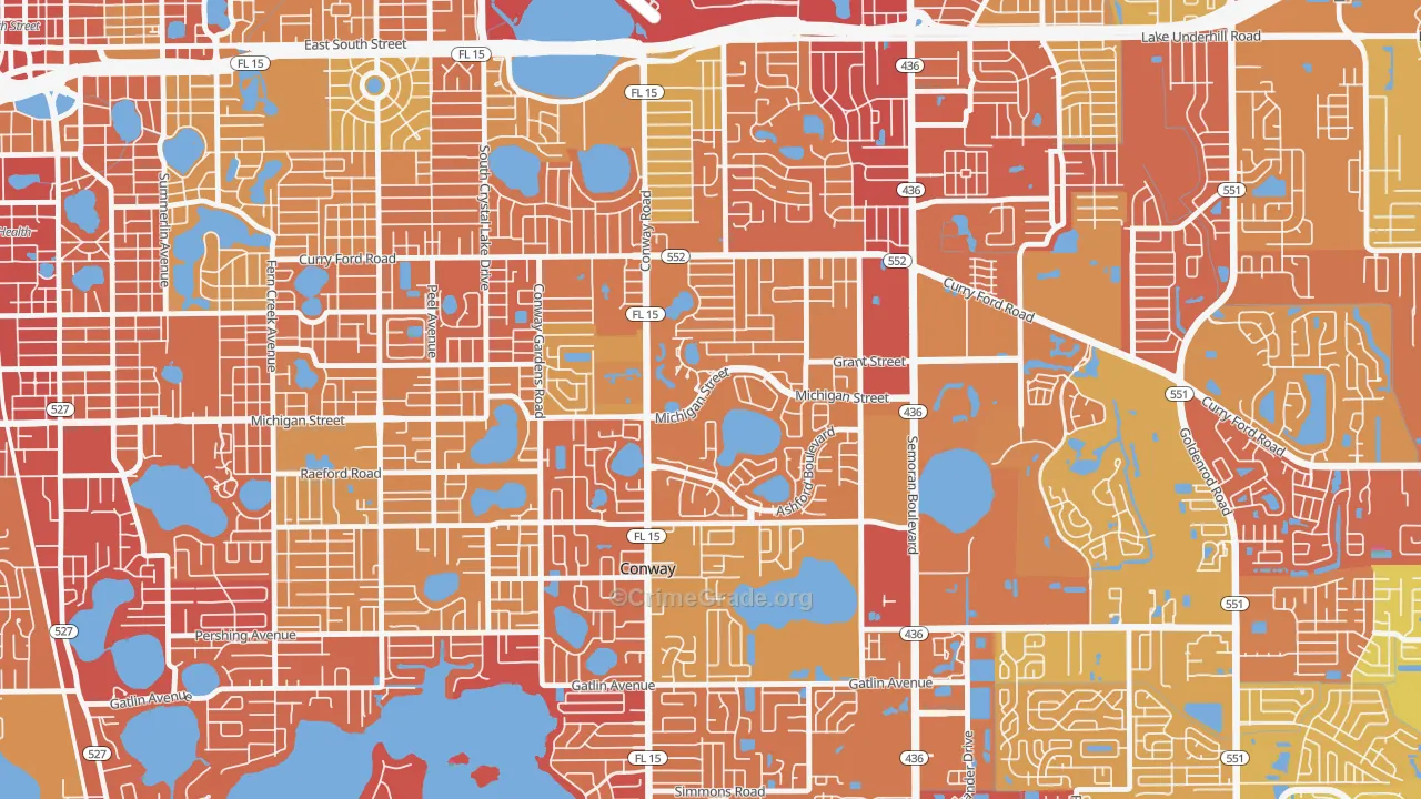 Mariners Village, Orlando, FL Map of Vehicle Theft Rates