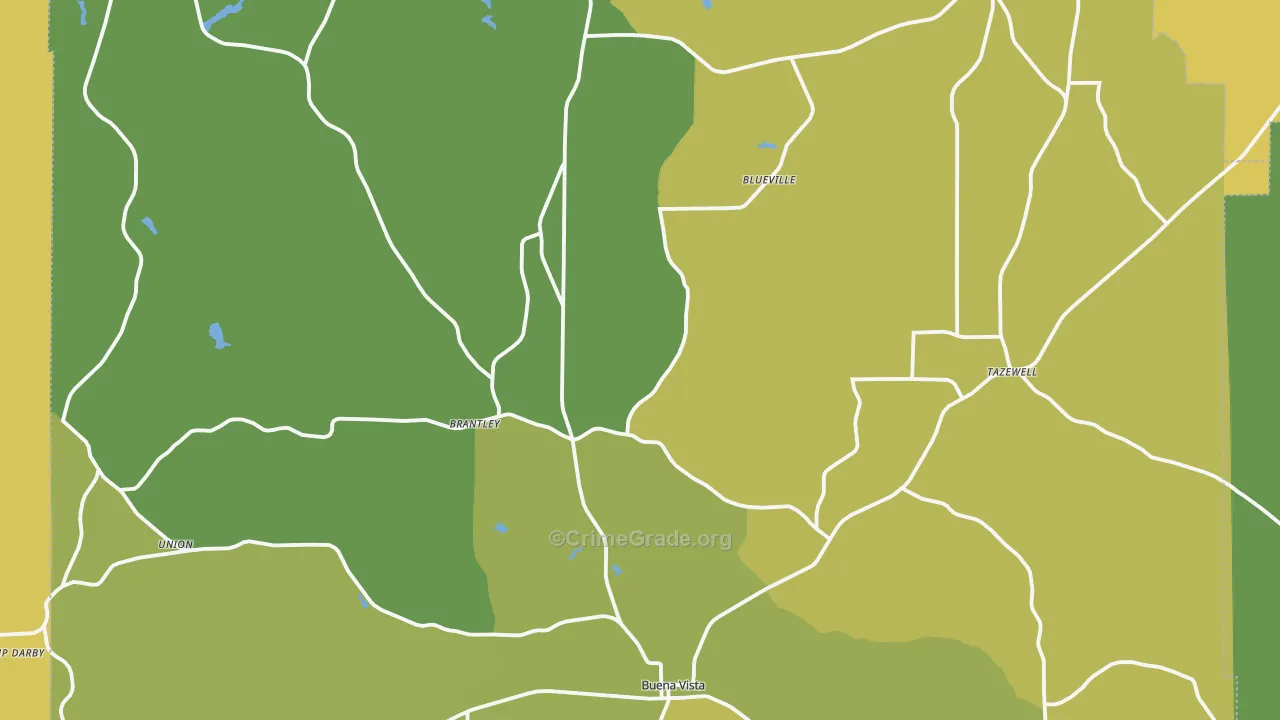 Marion County, GA Map of Vehicle Theft Rates