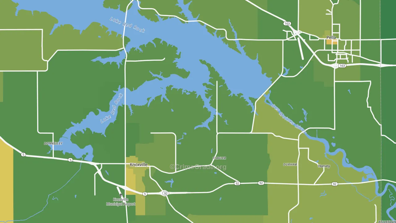 Marion County, IA Map of Vehicle Theft Rates