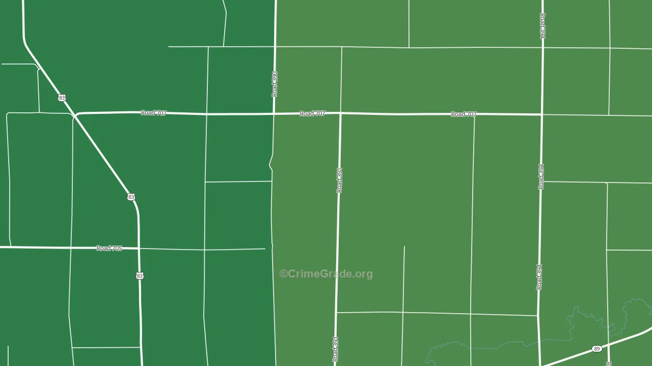 Marion, NE Map of Vehicle Theft Rates