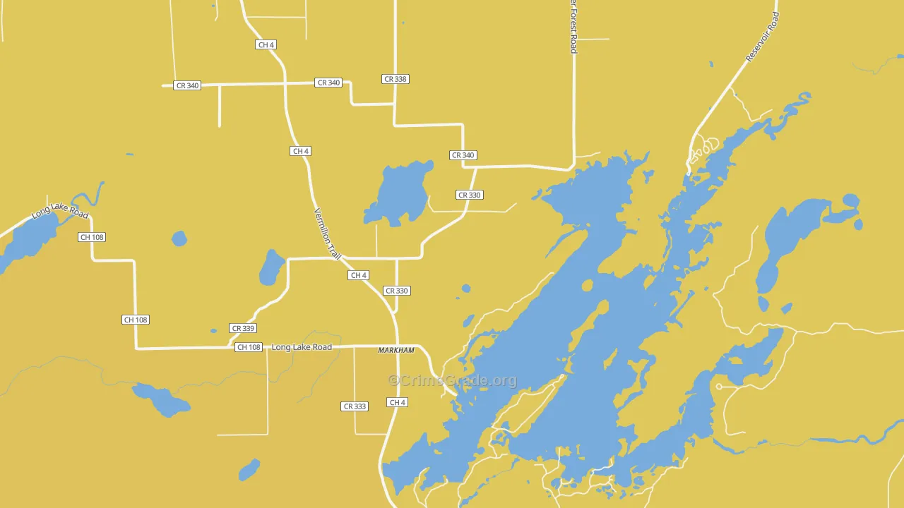 Markham, MN Map of Vehicle Theft Rates