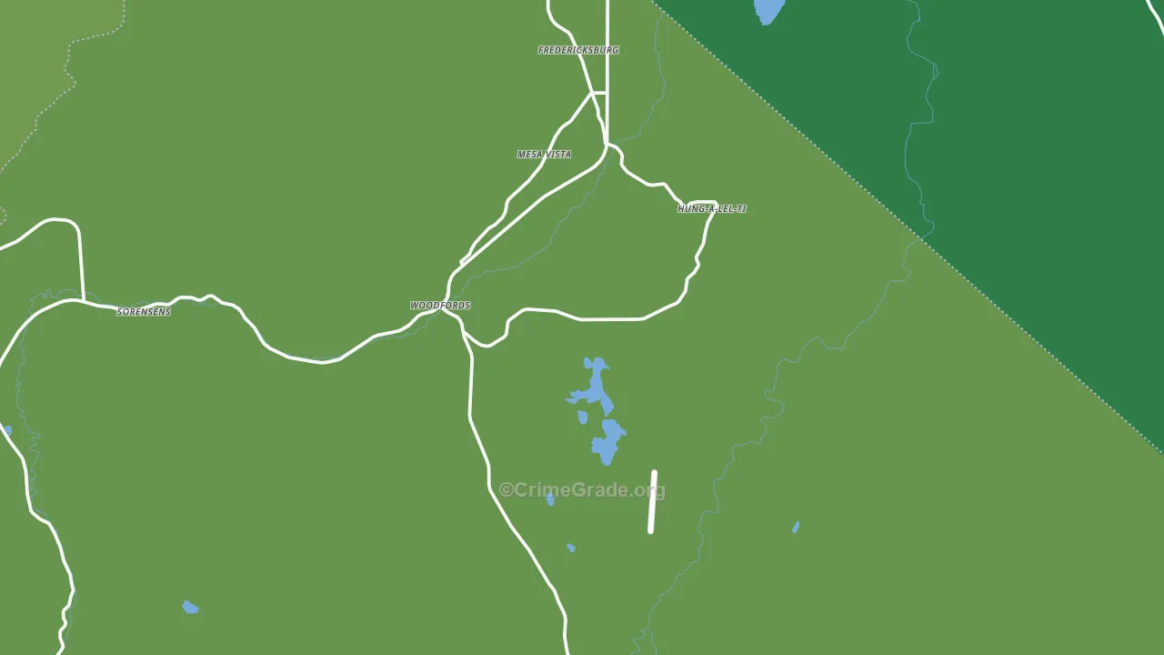 Markleeville, CA Map of Vehicle Theft Rates