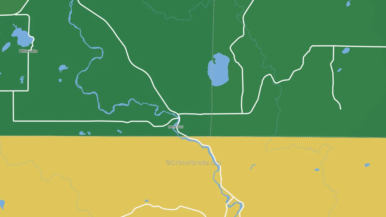 Markton, WI Map of Vehicle Theft Rates