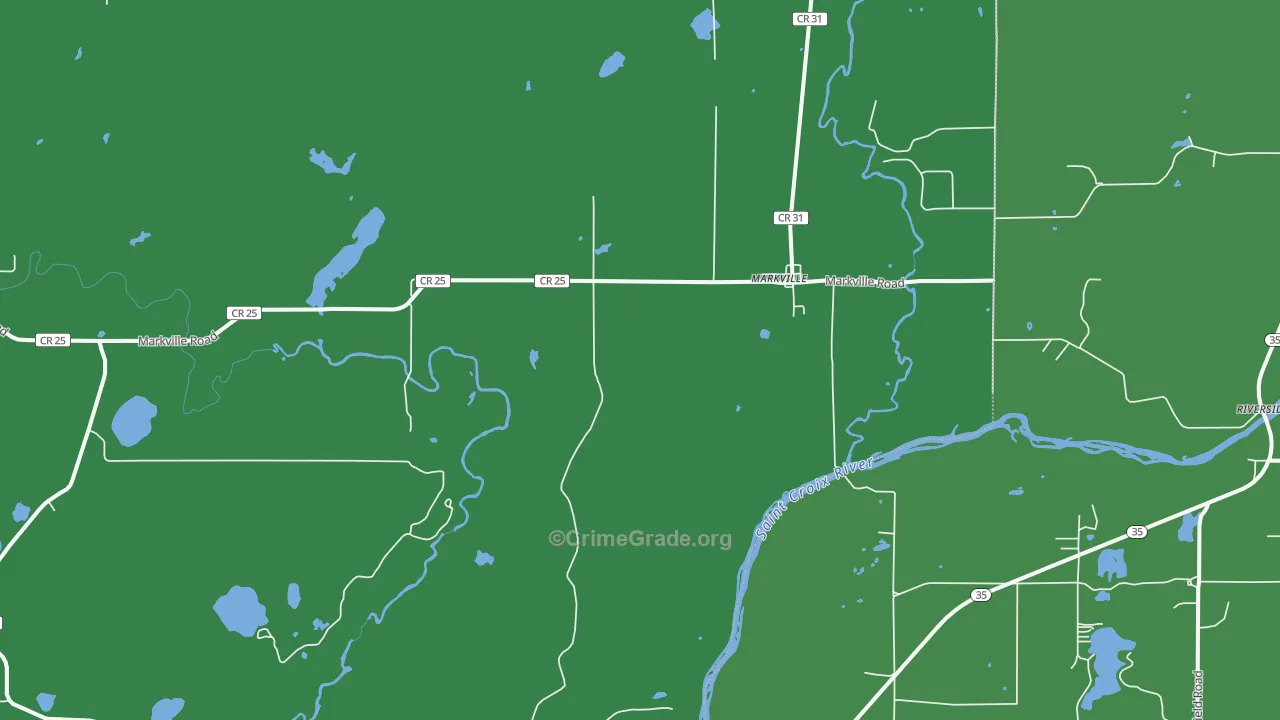 Markville, MN Map of Vehicle Theft Rates
