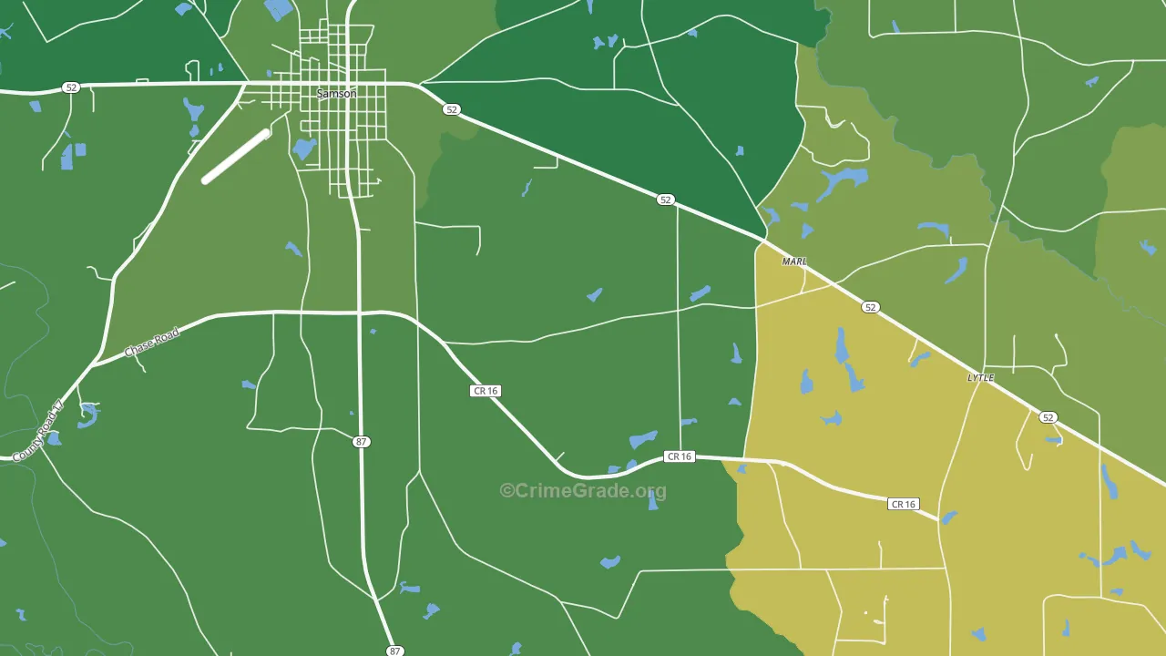 Marl, AL Map of Vehicle Theft Rates