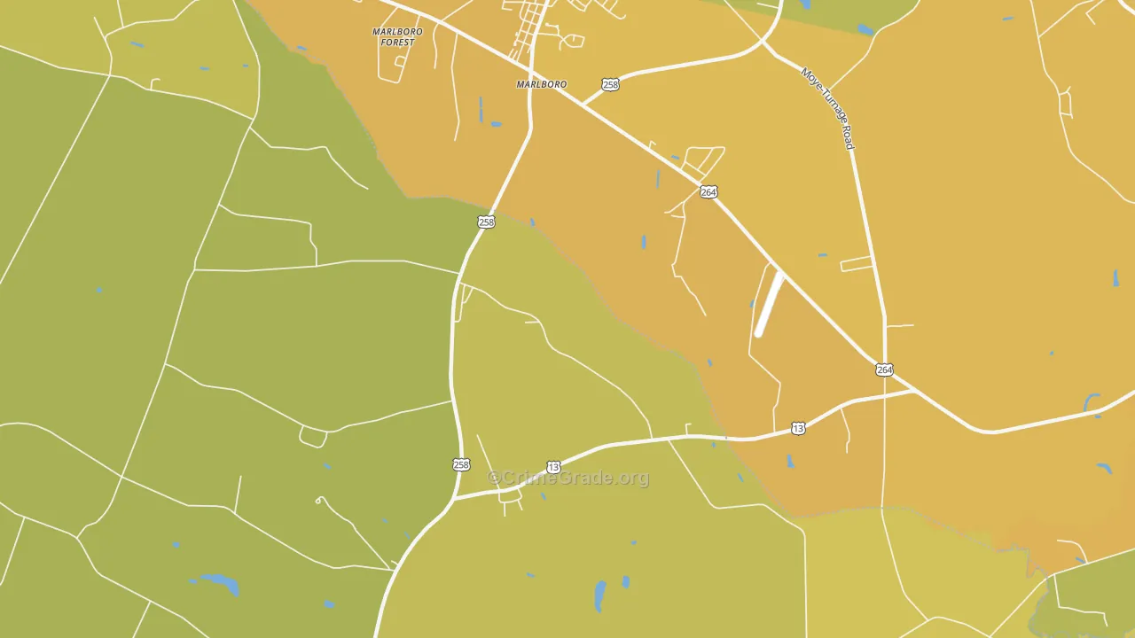 Marlboro, NC Map of Vehicle Theft Rates