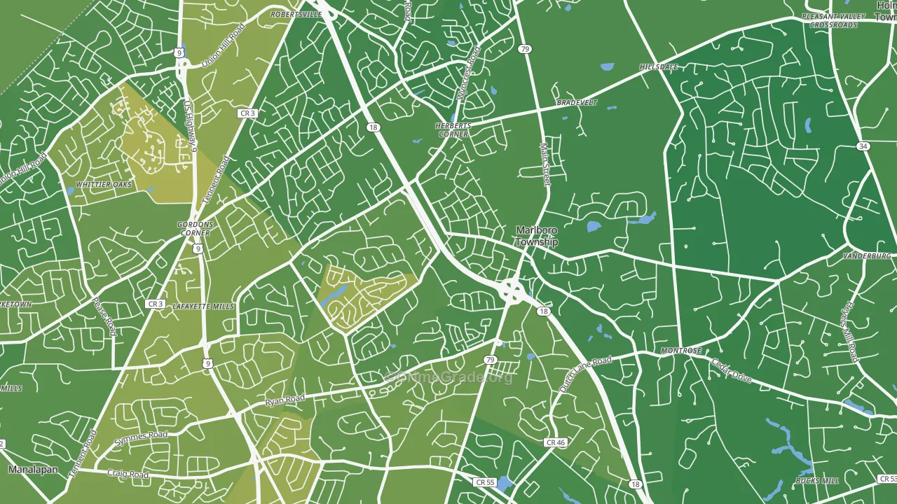 Marlboro, NJ Map of Vehicle Theft Rates