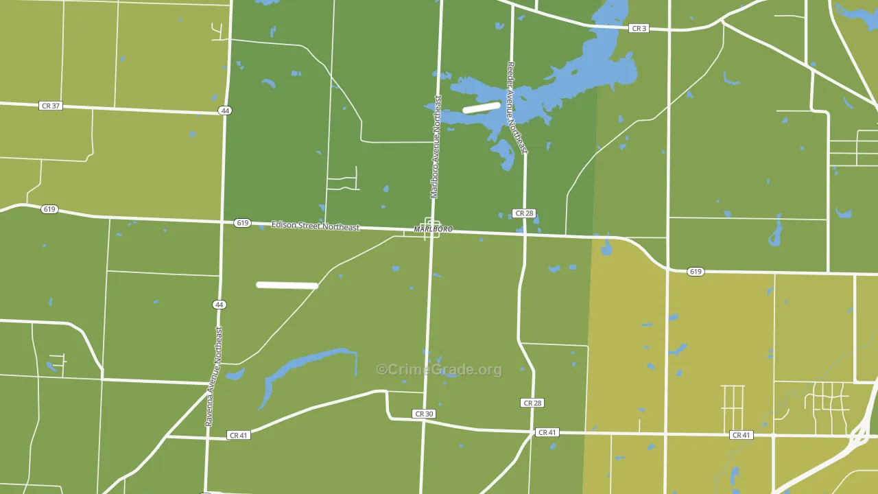 Marlboro, OH Map of Vehicle Theft Rates