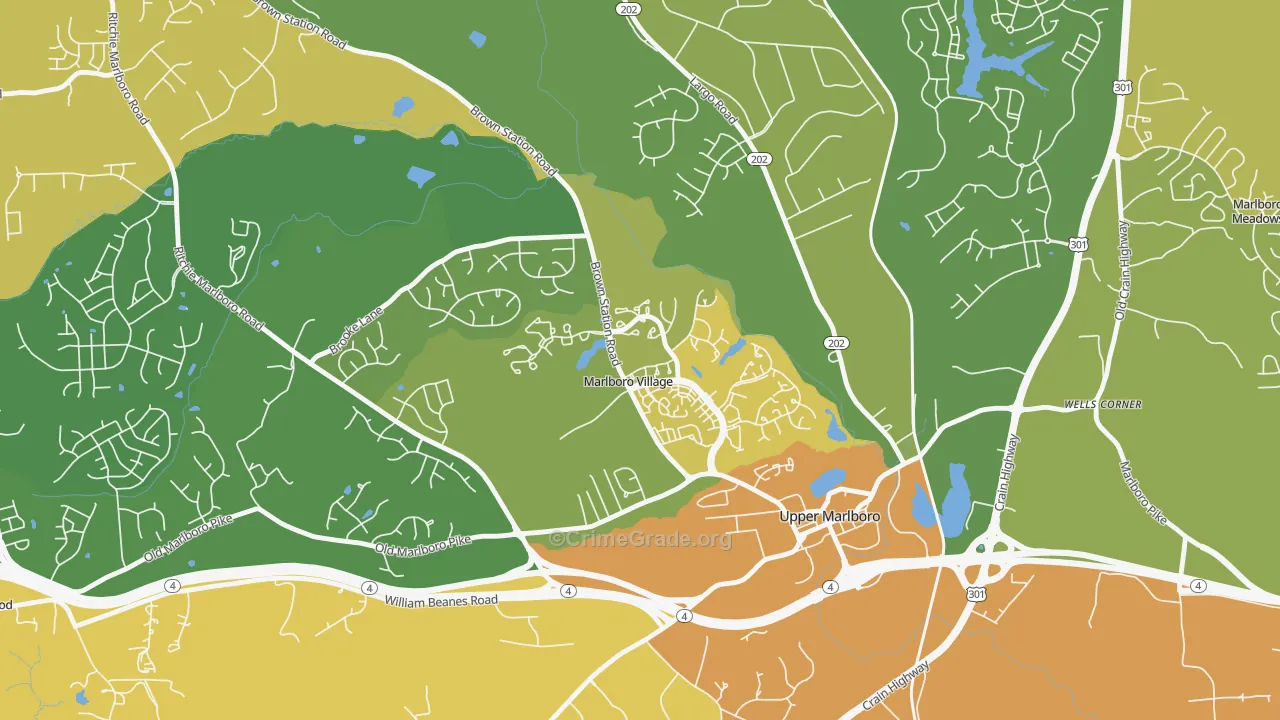 Marlboro Village, MD Map of Vehicle Theft Rates