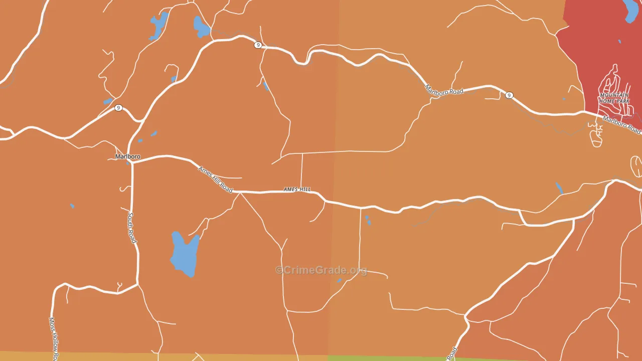 Marlboro, VT Map of Vehicle Theft Rates