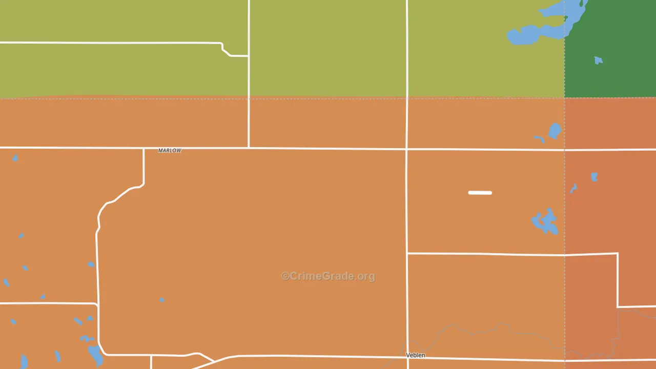 Marlow, SD Map of Vehicle Theft Rates