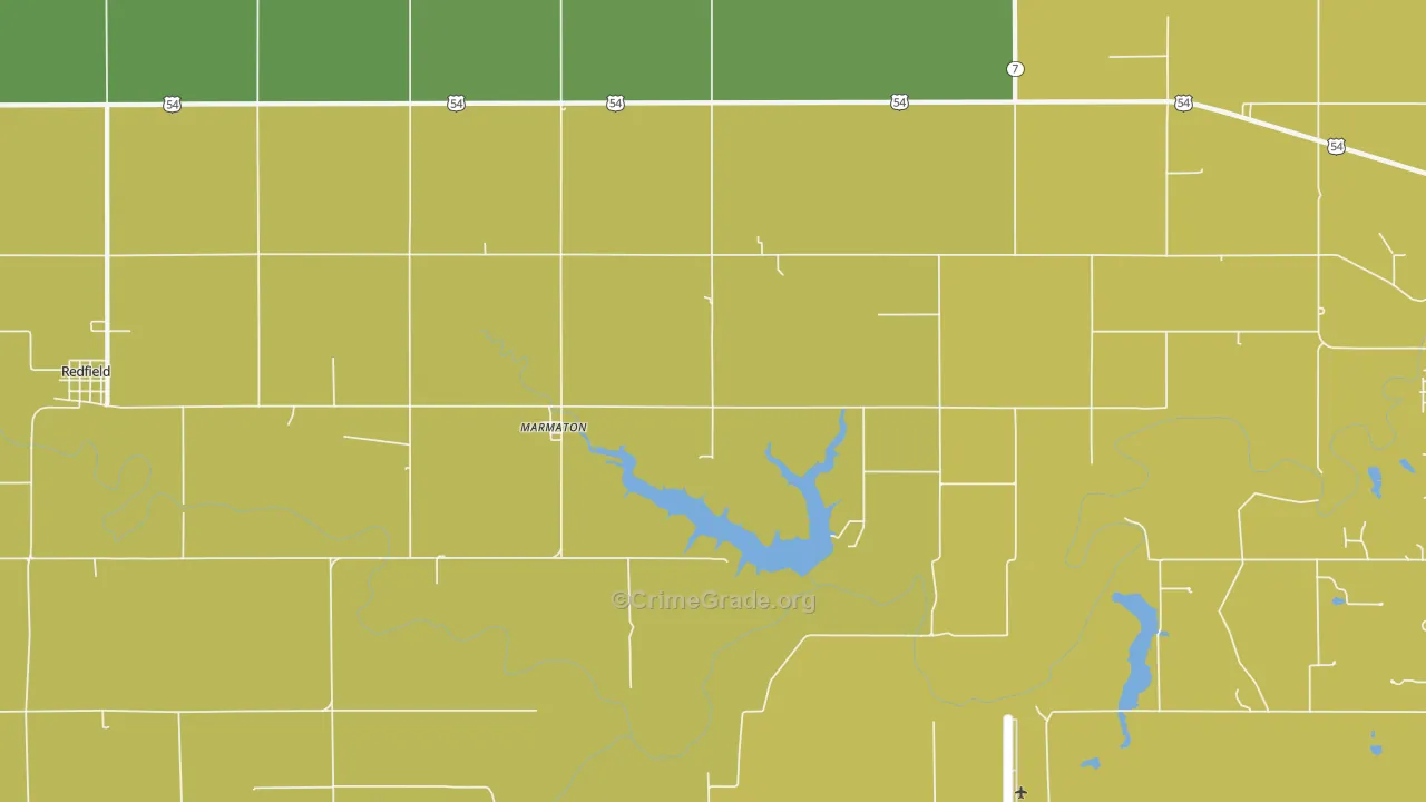 Marmaton, KS Map of Vehicle Theft Rates