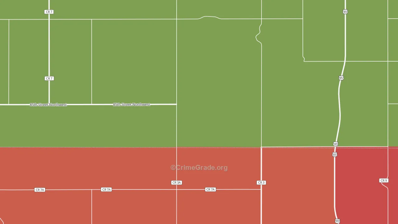 Marmon, ND Map of Vehicle Theft Rates