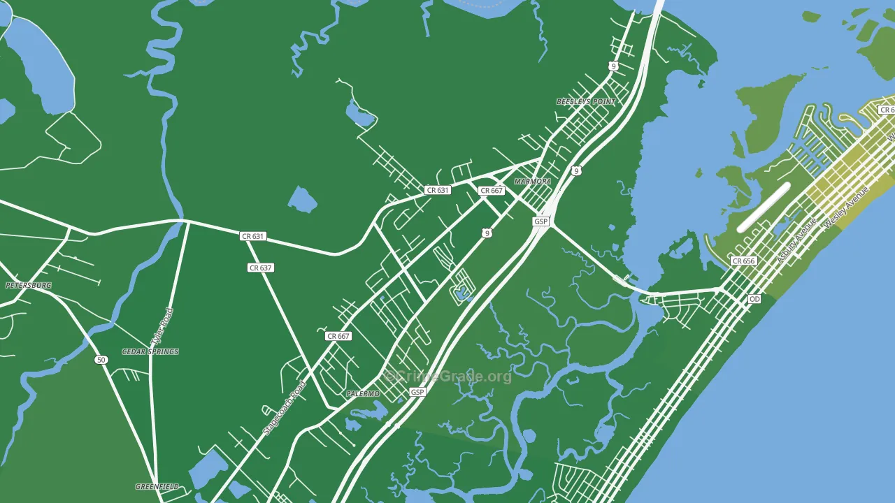 Marmora, NJ Map of Vehicle Theft Rates