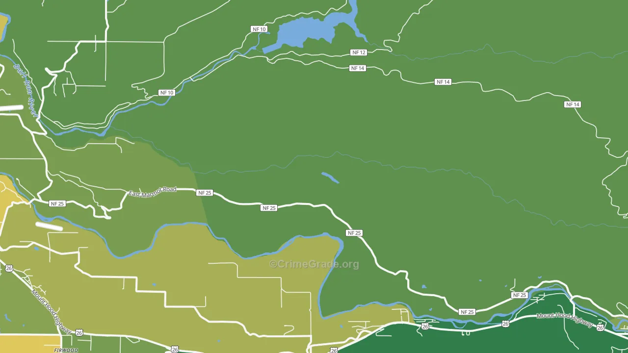 Marmot, OR Map of Vehicle Theft Rates