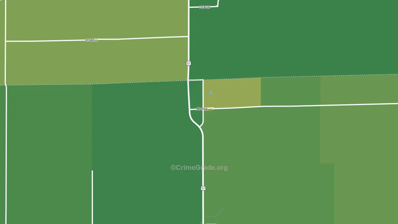 Maroa, IL Map of Vehicle Theft Rates