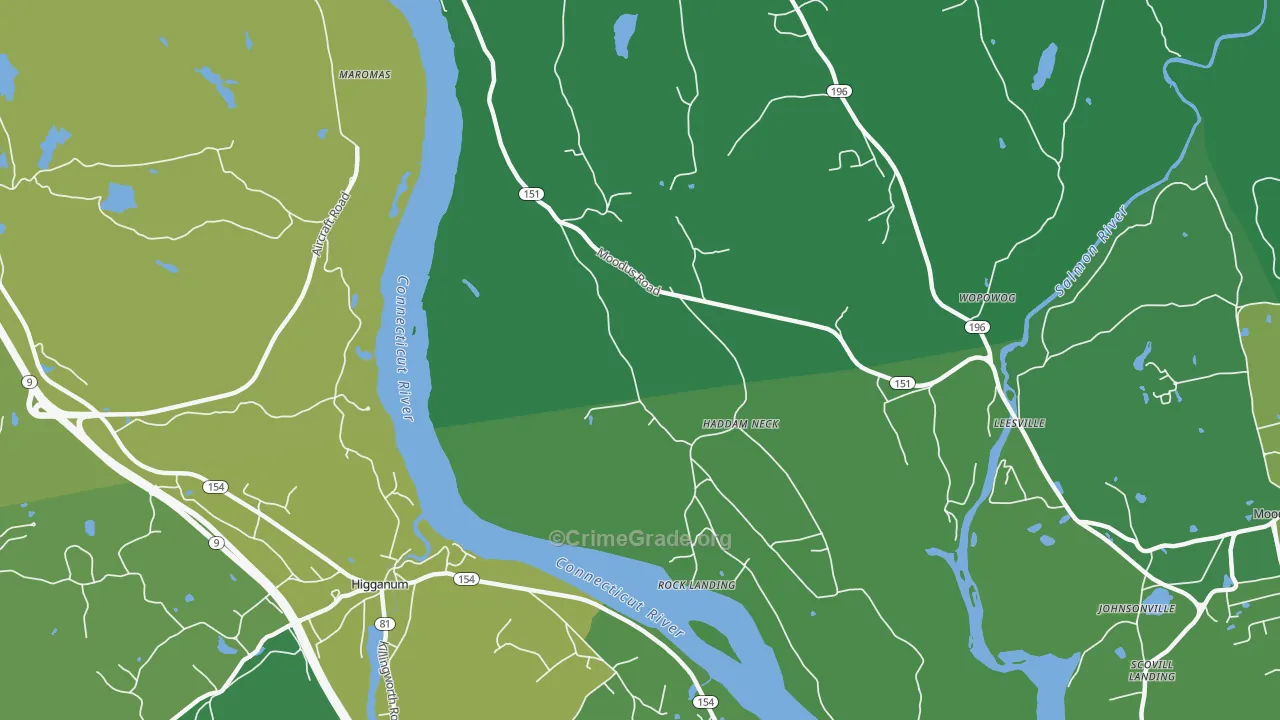 Maromas, CT Map of Vehicle Theft Rates