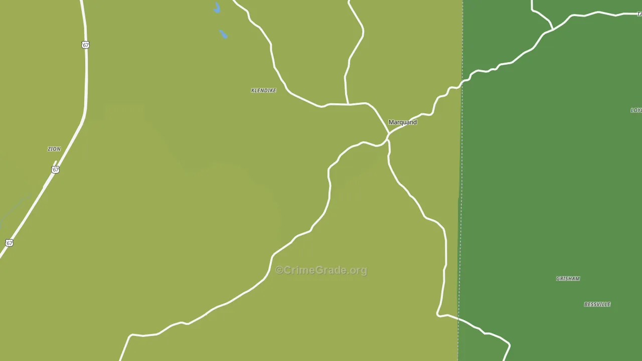 Marquand, MO Map of Vehicle Theft Rates