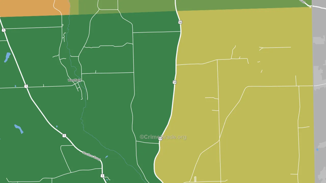 Mars Hill-Blaine, ME Map of Vehicle Theft Rates