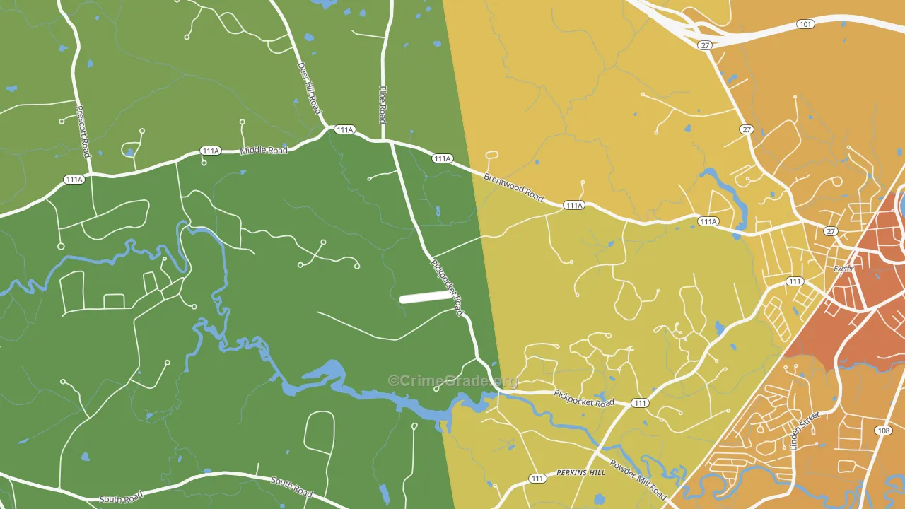 Marshall Corner, NH Map of Vehicle Theft Rates