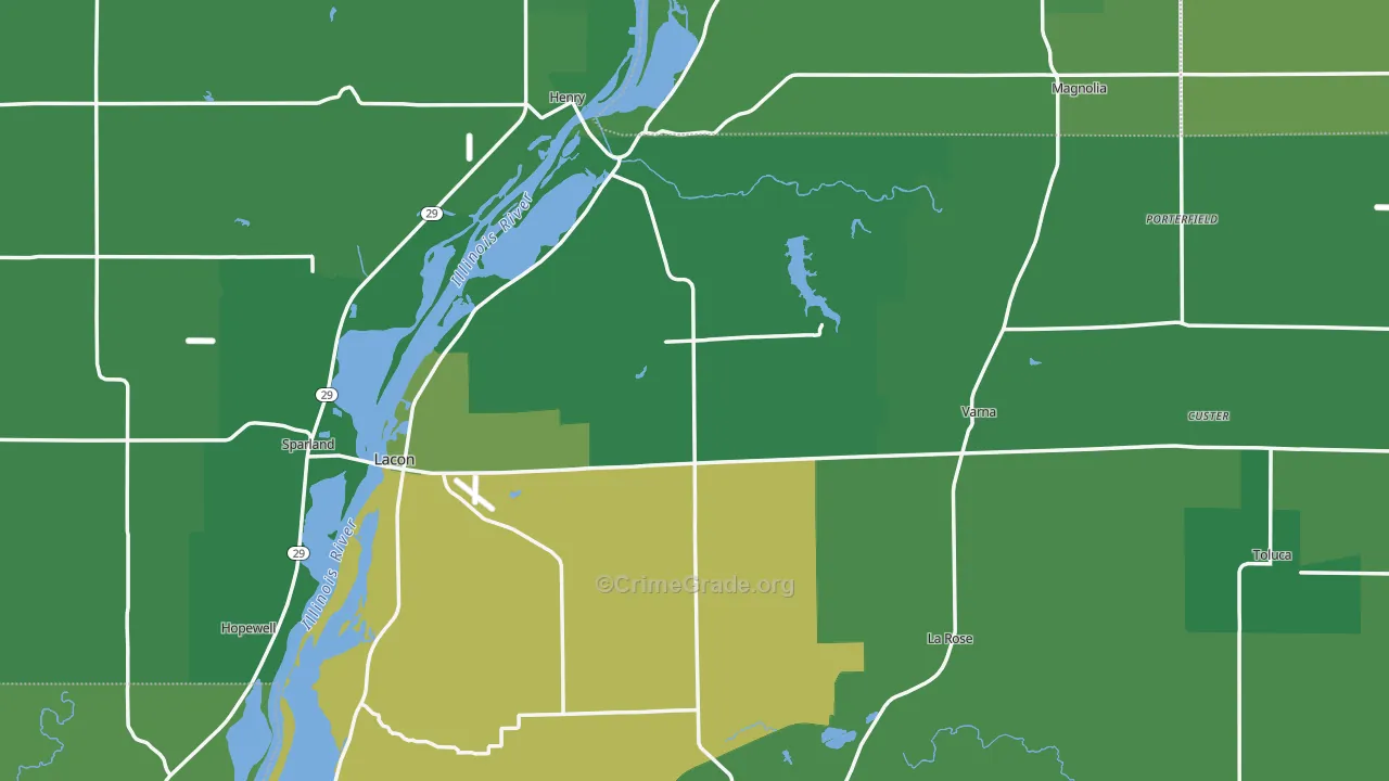 Marshall County, IL Map of Vehicle Theft Rates