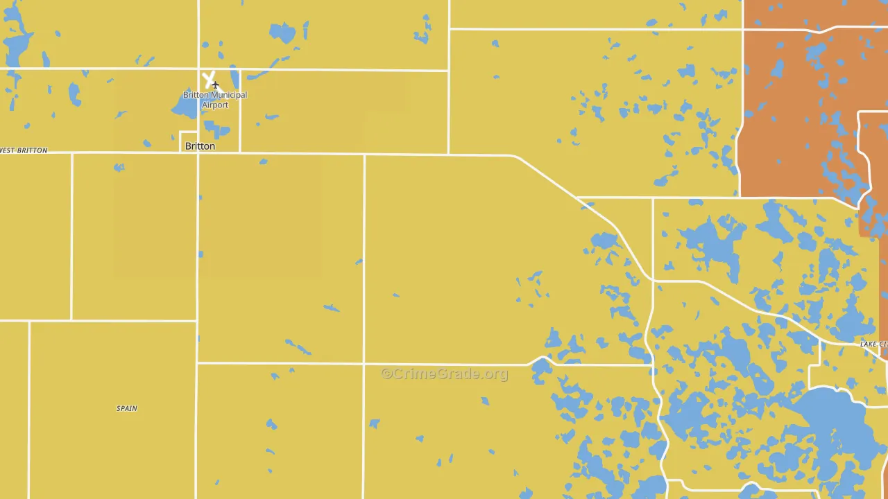 Marshall County, SD Map of Vehicle Theft Rates